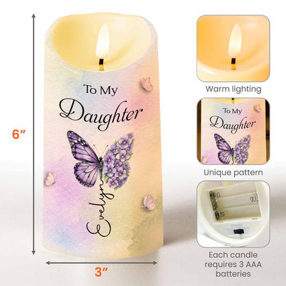 To My Daughter I Love You Amazing Woman Birth Month Flowers - Personalized Custom LED Candle - DAU595_LECA