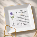 To My Beloved Daughter Flower Jewelry Dish For Amazing Daughter - Personalized Custom Jewelry Dish, Square Ceramic Dish - DAU611_SCRD