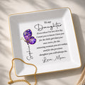 To My Daughter Even When I Am Not Close By Butterfly Jewelry Dish - Personalized Custom Jewelry Dish, Square Ceramic Dish - DAU635_SCRD