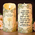 To My Daughter-In-Law, Gift of Life, Flowers and Butterfly Design - Personalized Custom LED Candle - DILA001_LECA