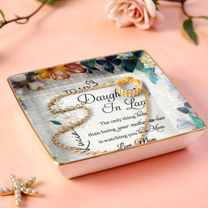 Watching You Be A Mom - Personalized Custom Jewelry Dish, Ceramic Dish, Square Shape - DILA001_SCRF