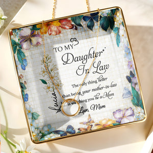 Watching You Be A Mom - Personalized Custom Jewelry Dish, Ceramic Dish, Square Shape - DILA001_SCRF