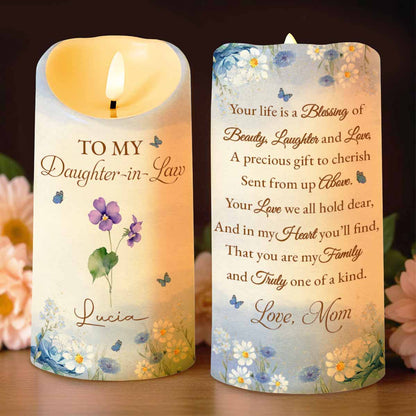 Your Life Is A Blessing, Beauty, Laughter And Love - Personalized Custom LED Candle - DILA007_LECA