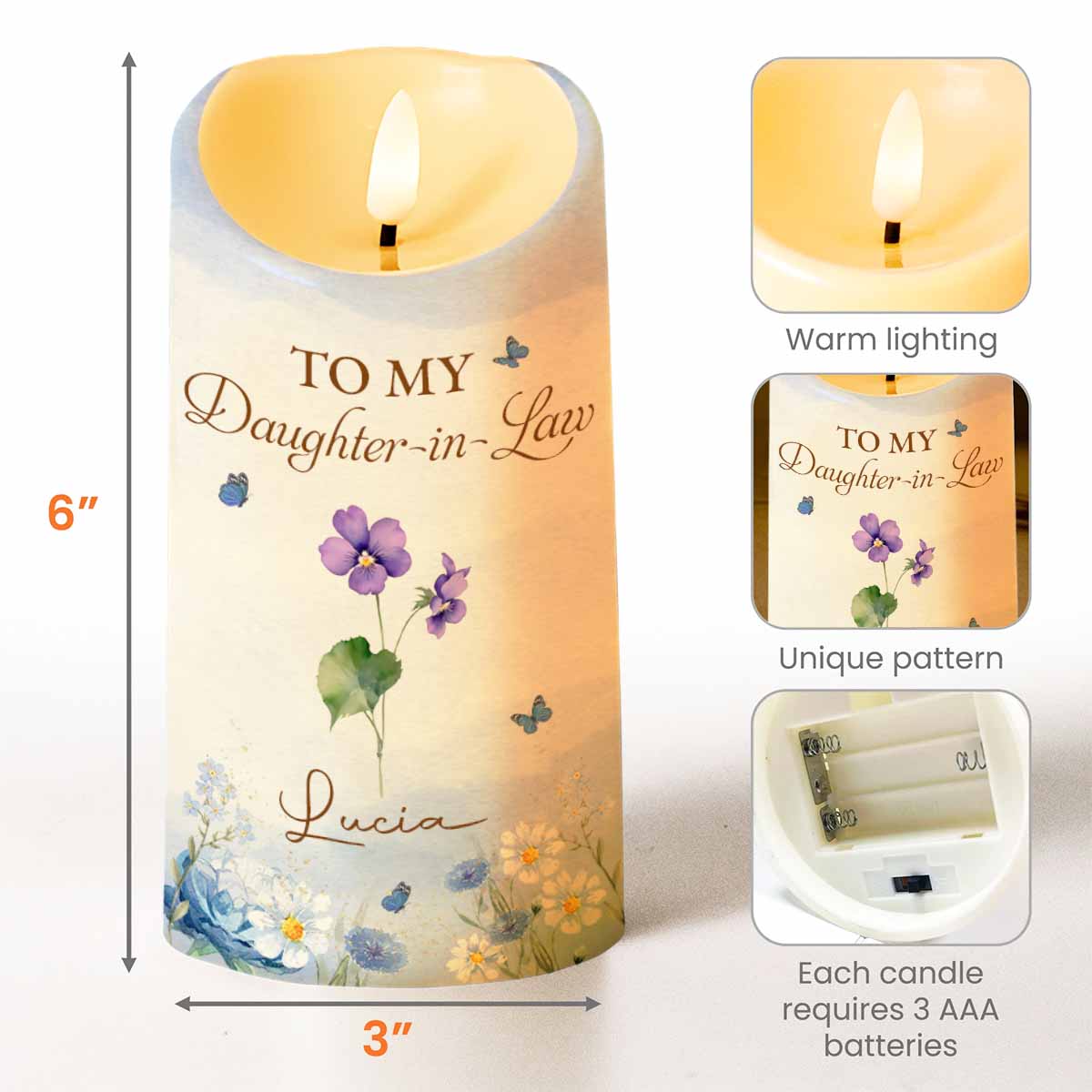 Your Life Is A Blessing, Beauty, Laughter And Love - Personalized Custom LED Candle - DILA007_LECA