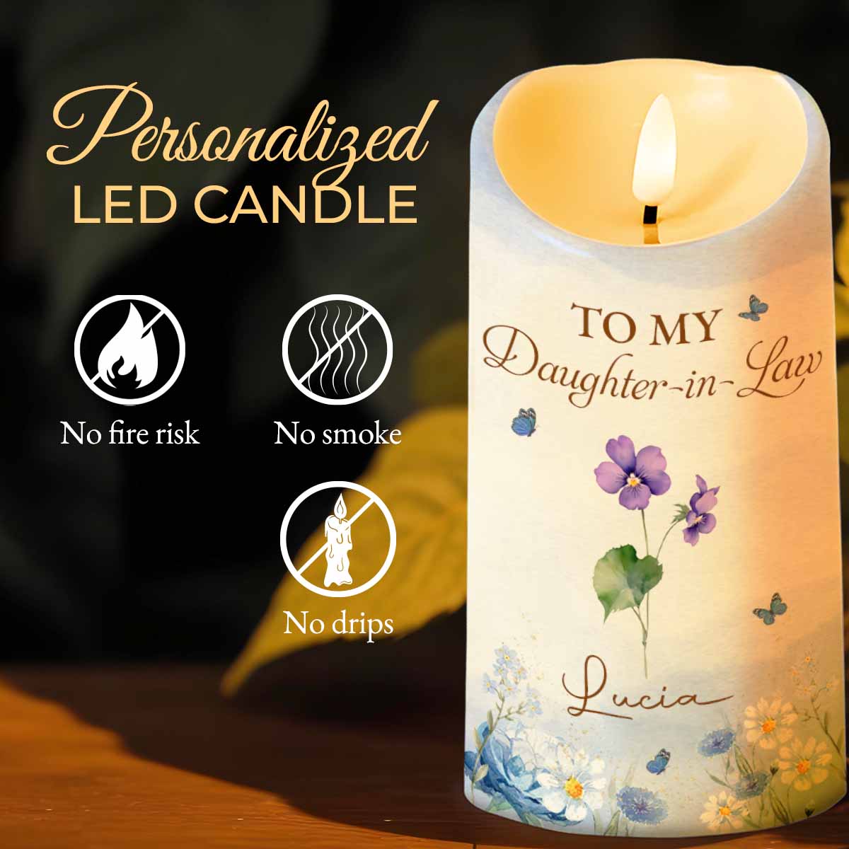 Your Life Is A Blessing, Beauty, Laughter And Love - Personalized Custom LED Candle - DILA007_LECA