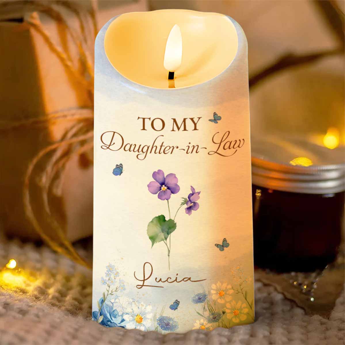 Your Life Is A Blessing, Beauty, Laughter And Love - Personalized Custom LED Candle - DILA007_LECA