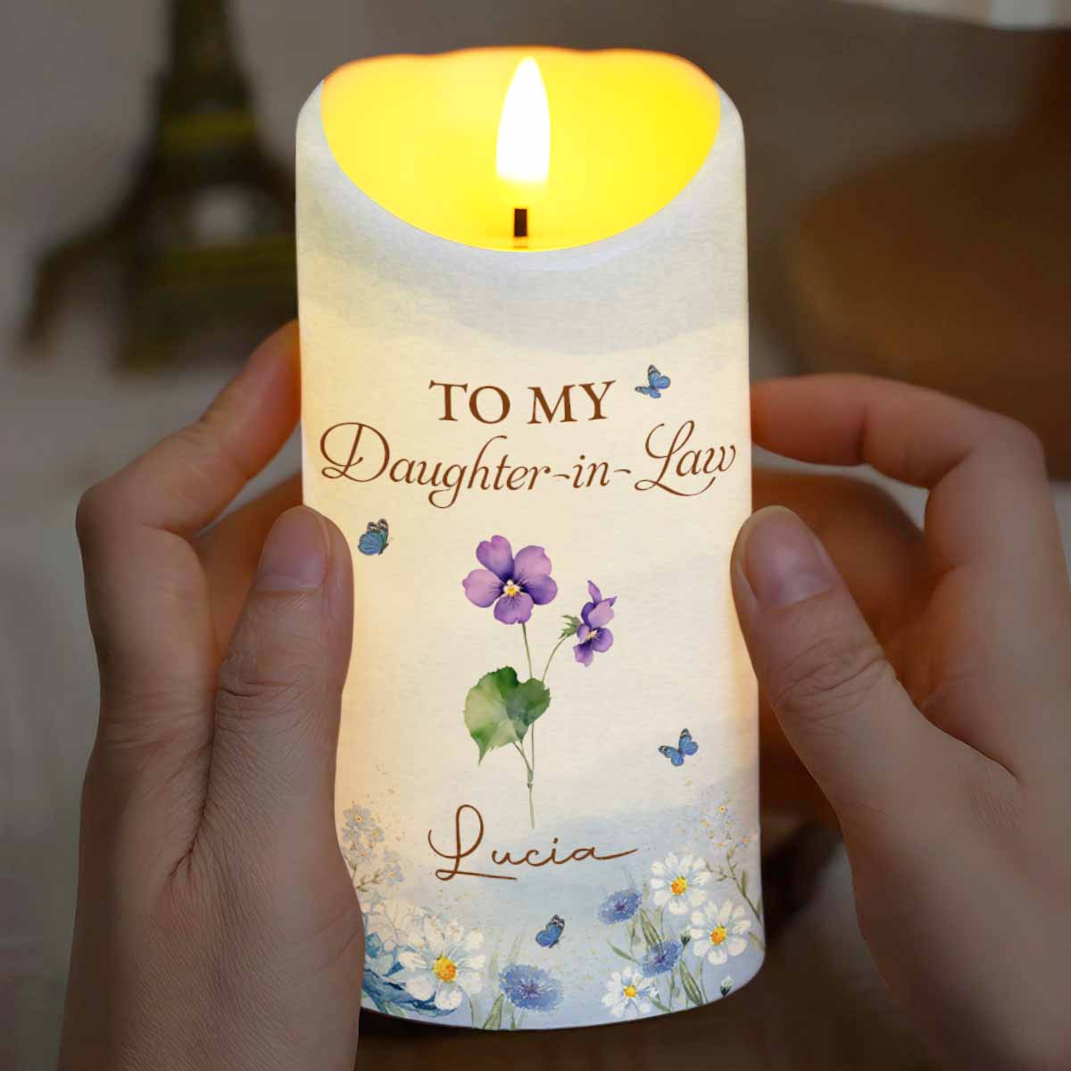 Your Life Is A Blessing, Beauty, Laughter And Love - Personalized Custom LED Candle - DILA007_LECA