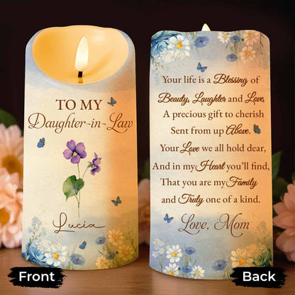 Your Life Is A Blessing, Beauty, Laughter And Love - Personalized Custom LED Candle - DILA007_LECA