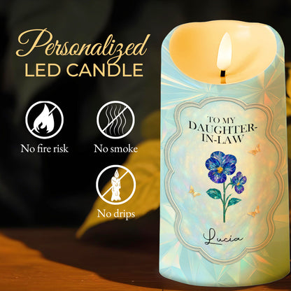 To My Daughter-In-Law, Life Has Given Me The Gift Of You - Personalized Custom LED Candle - DILA015_LECA