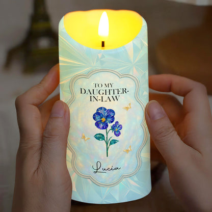 To My Daughter-In-Law, Life Has Given Me The Gift Of You - Personalized Custom LED Candle - DILA015_LECA