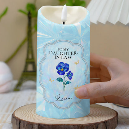 To My Daughter-In-Law, Life Has Given Me The Gift Of You - Personalized Custom LED Candle - DILA015_LECA