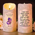 To My Daughter-In-Law, Gift Of Life, Butterfly And Floral Design - Personalized Custom LED Candle - DILA016_LECA