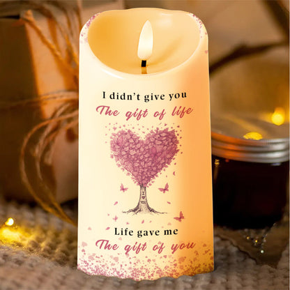 To My Daughter-in-Law, Heart Tree and Butterflies - Personalized Custom LED Candle - DILA017_LECA