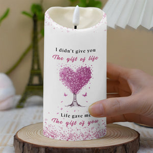To My Daughter-in-Law, Heart Tree and Butterflies - Personalized Custom LED Candle - DILA017_LECA