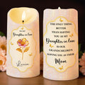 To My Daughter-in-Law, Beautiful Floral and Butterfly Design - Personalized Custom LED Candle - DILA020_LECA