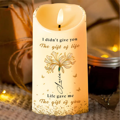 Gift Of Life, My Daughter-In-Law Love Message - Personalized Custom LED Candle - DILA023_LECA