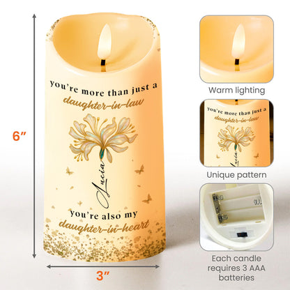 To My Daughter-In-Law, The Gift Of You, Flowers - Personalized Custom LED Candle - DILA024_LECA