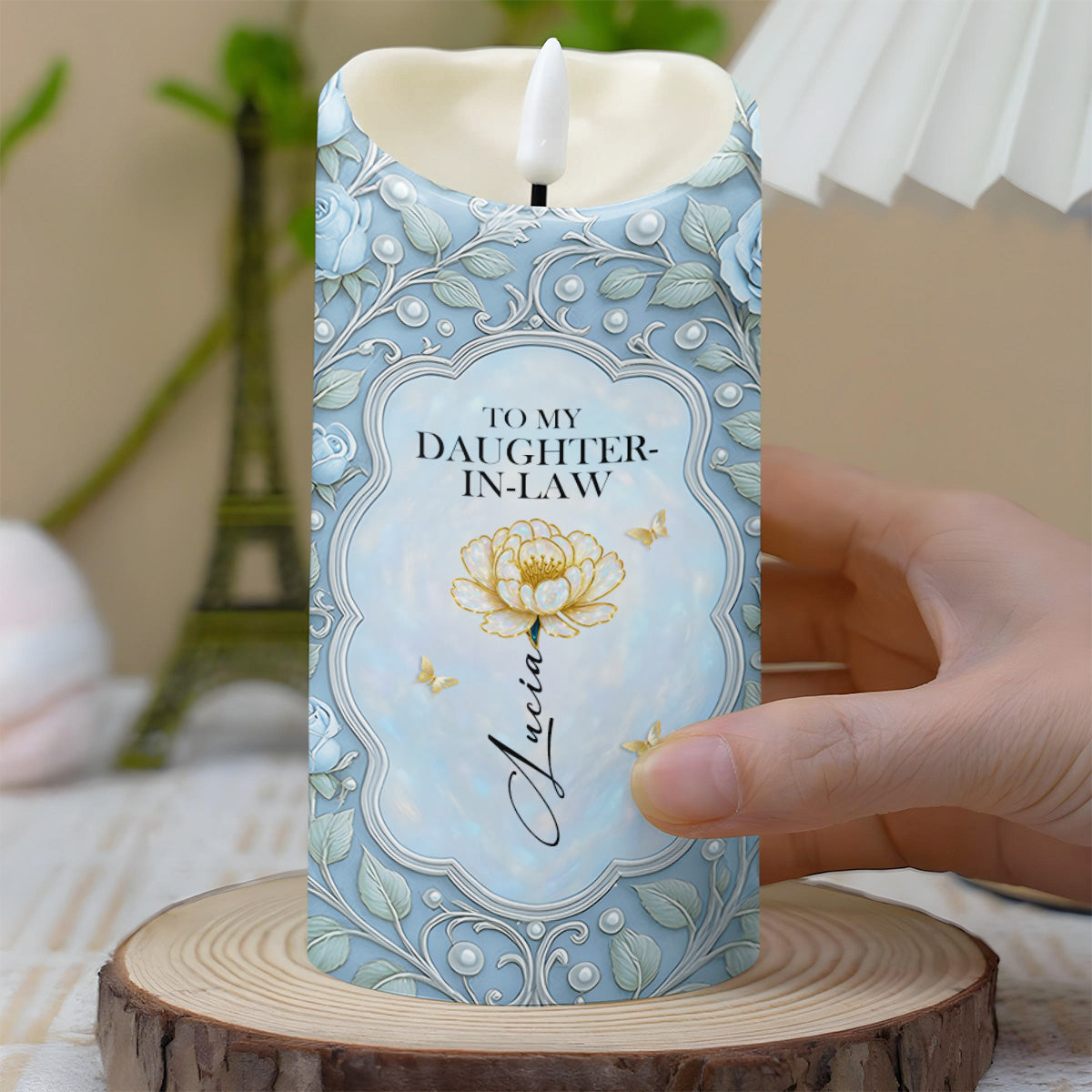 Always Remember You Are Braver, Flower And Scrolls Design - Personalized Custom LED Candle - DILA025_LECA