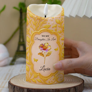 Blessing To Have The Love Of His Life, Cherished Daughter In Law - Personalized Custom LED Candle - DILA026_LECA