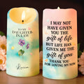 Gift Of You, Thank You For Loving My Son, Flowers and Butterflies - Personalized Custom LED Candle - DILA028_LECA