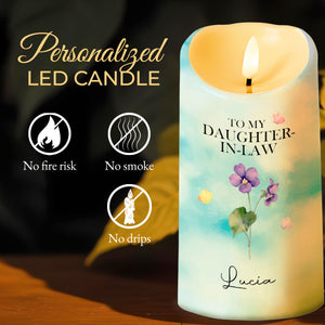 Gift Of You, Thank You For Loving My Son, Flowers and Butterflies - Personalized Custom LED Candle - DILA028_LECA