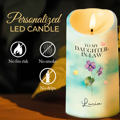 Gift Of You, Thank You For Loving My Son, Flowers and Butterflies - Personalized Custom LED Candle - DILA028_LECA