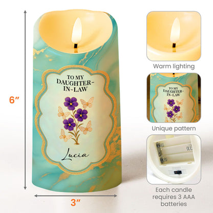 Thank You For Loving My Son, Marbled Design, Flowers - Personalized Custom LED Candle - DILA033_LECA