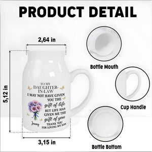 To My Daughter-In-Law, Gift Of You Flowers And Butterflies - Personalized Ceramic Flower Vase
