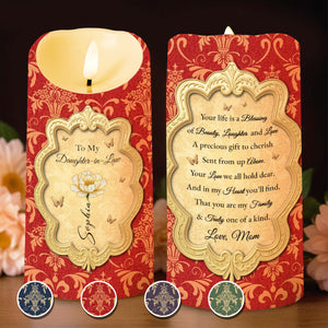 To My Daughter-In-Law, A Blessing Of Beauty And Love - Personalized Custom LED Candle - DILA035_LECA