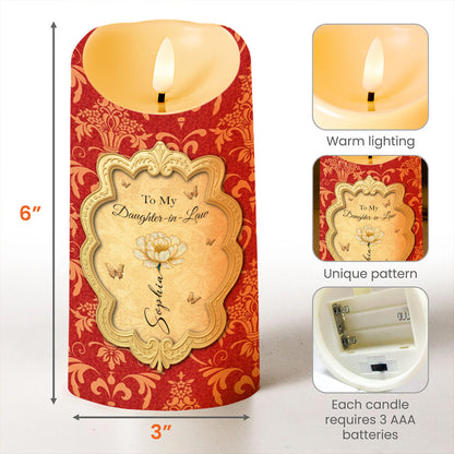 To My Daughter-In-Law, A Blessing Of Beauty And Love - Personalized Custom LED Candle - DILA035_LECA