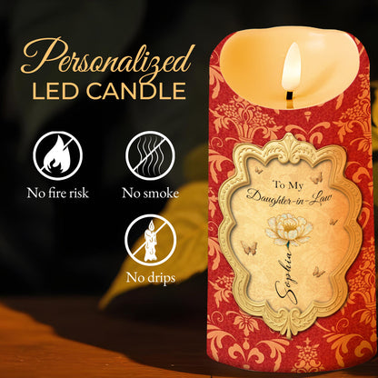 To My Daughter-In-Law, A Blessing Of Beauty And Love - Personalized Custom LED Candle - DILA035_LECA