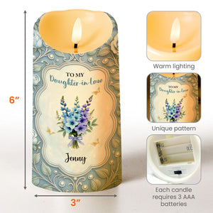 Gift of Life, Gift of You, Flowers and Hearts - Personalized Custom LED Candle - DILA041_LECA