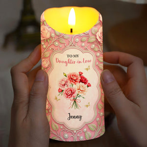 Gift of Life, Gift of You, Flowers and Hearts - Personalized Custom LED Candle - DILA041_LECA