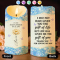 To My Daughter-In-Law, Flower And Butterflies - Personalized Custom LED Candle - DILA044_LECA