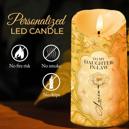 Thank You For Loving My Son, Floral Design - Personalized Custom LED Candle - DILA049_LECA