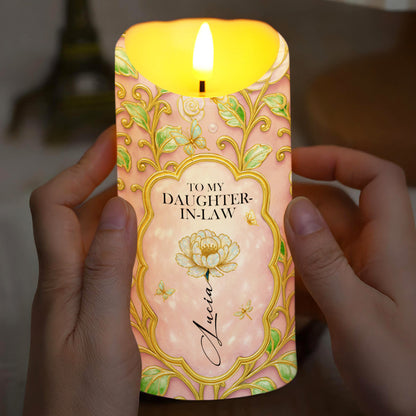 Thank You For Loving My Son, Floral Design - Personalized Custom LED Candle - DILA049_LECA