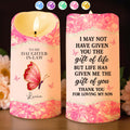 To My Daughter-In-Law, Loving Gift With Butterfly And Flowers - Personalized Custom LED Candle - DILA051_LECA