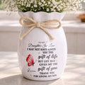 To My Daughter In Law Life Has Given Me The Gift Of You Butterflies - Personalized Ribbon Tie Flower Vase