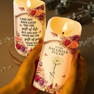 To My Daughter-In-Law, Thank You For Loving My Son - Personalized Custom LED Candle - DILA052_LECA