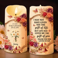 To My Daughter-In-Law, Roses And Butterflies Design - Personalized Custom LED Candle - DILA053_LECA