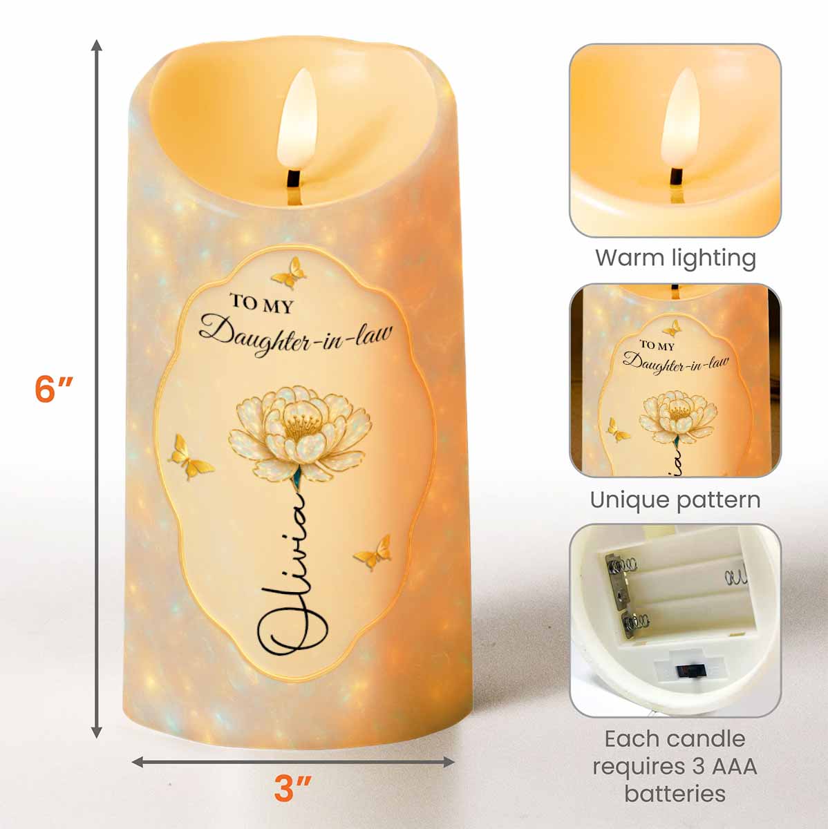 Thank You For Not Selling Him To The Circus, Flowers and Butterflies - Personalized Custom LED Candle - DILA064_LECA