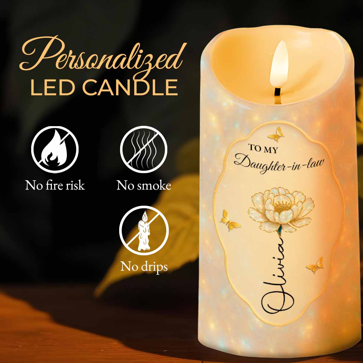 Thank You For Not Selling Him To The Circus, Flowers and Butterflies - Personalized Custom LED Candle - DILA064_LECA