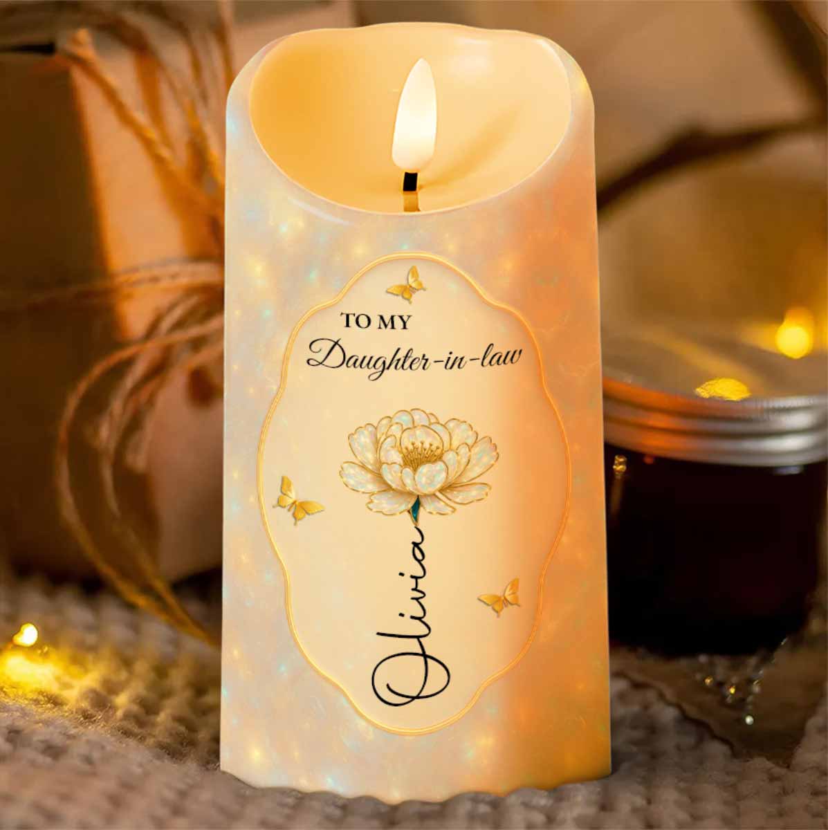 Thank You For Not Selling Him To The Circus, Flowers and Butterflies - Personalized Custom LED Candle - DILA064_LECA