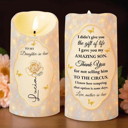 Thank You For Not Selling Him To The Circus, Flowers and Butterflies - Personalized Custom LED Candle - DILA064_LECA