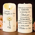 To My Dear Daughter-in-law, Flower And Butterfly Design - Personalized Custom LED Candle - DILA065_LECA