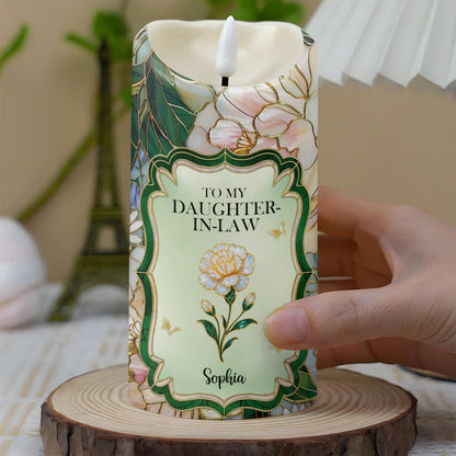 Gift Of Life, Flowers And Butterflies - Personalized Custom LED Candle - DILA070_LECA