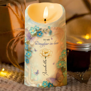 Thank You For Loving My Son, Butterflies And Flowers - Personalized Custom LED Candle - DILA077_LECA