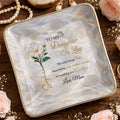To My Daughter In Law, Watching You Be A Mom, Flower - Personalized Custom Jewelry Dish, Ceramic Dish, Square Shape - DILA078_SCRF