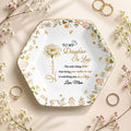 To My Daughter In Law Better Than Being A Mother In Law Flower Birth Month - Personalized Custom Jewelry Dish, Ceramic Dish, Hexagonal Shape - DILA079_HECRD