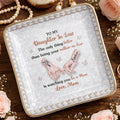 To My Daughter In Law Pinky Promise Butterfly Crystal Design - Personalized Custom Jewelry Dish, Ceramic Dish, Square Shape - DILA088_SCRF
